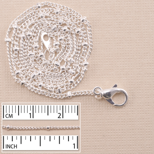 Chain & Clasps Sterling Silver Satellite Finished Chain, 16"